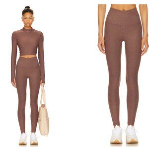 Spacedye At Your Leisure High Waisted Midi Legging in Truffle Heather